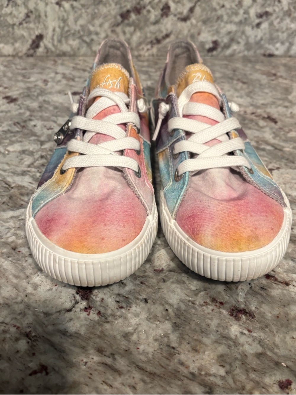 Women’s Tie-Dye Canvas Sneakers - Pastel Multicolor